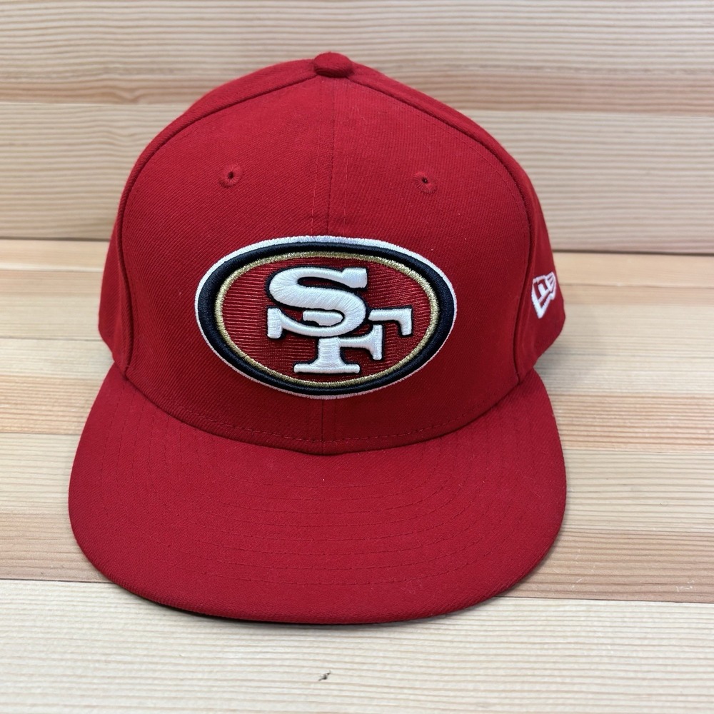 New Era 59fifty San Francisco 49ers Size 7 1/4 Hat Cap Red Classic Logo NFL